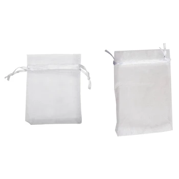 

100x Organza Gift Bags Wedding Favour Bags Jewelry Pouches (White) & 100Pcs Pouch Sachet Pouch Bag Organza White 15X10cm