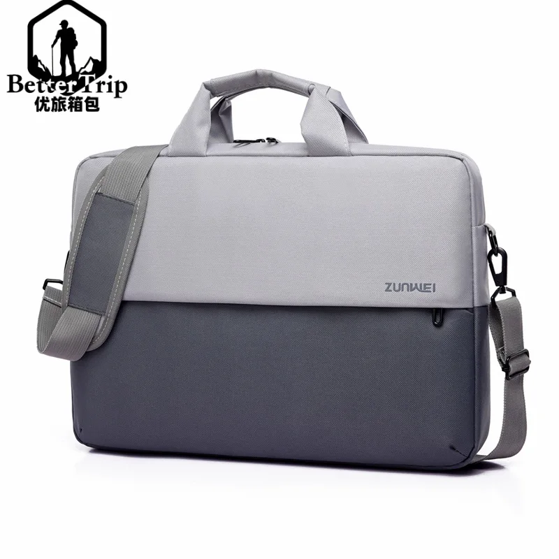 

Contrast Color Hand Laptop Bag Shoulder Diagonal zhan ye bao Nylon Waterproof Shockproof Computer Bag