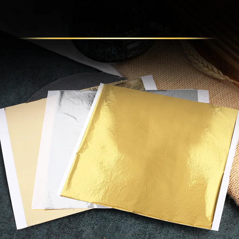 100 Feuilles Imitation Or Argent Feuille Rose Feuille De