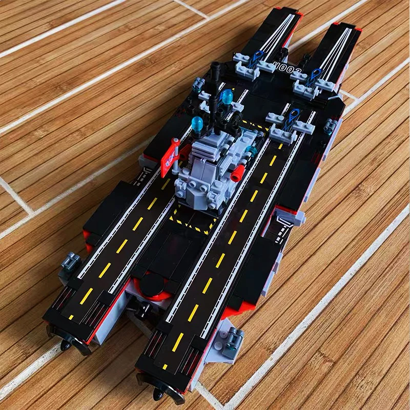 8In1 Porta-Aeromobili Blocchi Serie Militare High-Tech Navy Warship Destroyer Mattoni Modello Di Nave 3D Giocattoli Per Regali Per Bambini