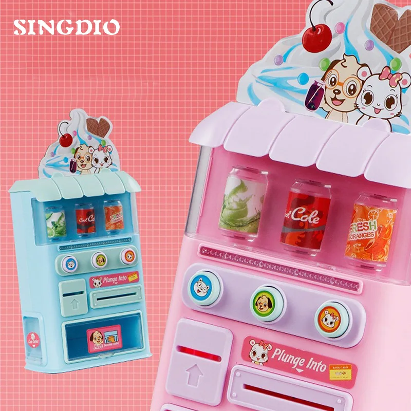 Baby toy play coins children shops shopping miniature plastic mini vending machine kids toy store supermarket playset groceries