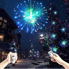 Праздничный подвесной светильник со звездами s 100-200 светодиодов DIY фейерверк медная гирлянда Рождественский светильник s уличный мерцающий светильник