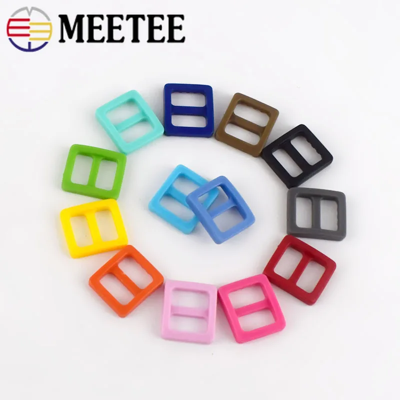 Цветные пластиковые пряжки Meetee 10 мм С Регулируемыми пряжками 100 шт.|adjustable buckles|plastic