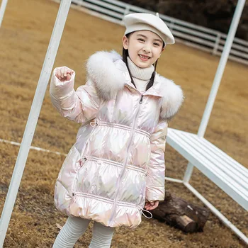 

Girls Teenager Duck Down Jacket Natural Fur Clothes Outwear 2020 Winter Coats Children Waterproof Hooded Down Jacket For Girl 12