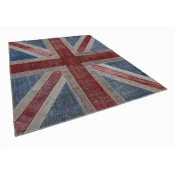 

248x308 Cm British Handmade Flag Patchwork Rug-8x10 Ft