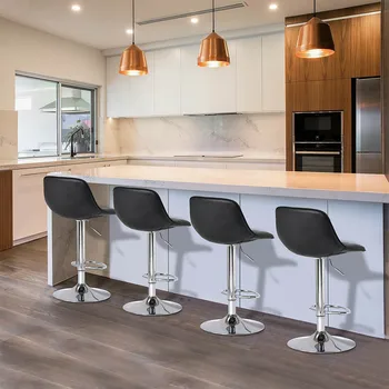 

Two Stylish Classic Bar Stools Rotatable 360 Degrees Safe Durable Stable Ergonomically Shaped With Backrests Home Business Seats