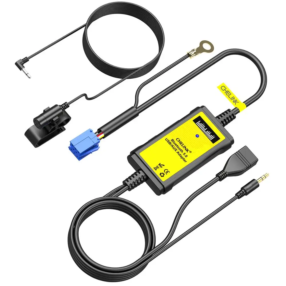 

CHELINK Car 5.0 Bluetooth CD MP3 USB Charger Adapter AUX In Input Mini ISO 8Pin connector For VW