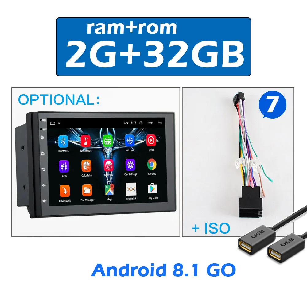 Android 8.1 2 Din autoradio lecteur vidéo multimédia universel auto stéréo GPS carte pour Volkswagen Nissan Hyundai Kia toyota CR-V