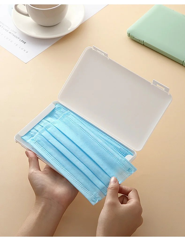 1pcs Mask Cover Box Portable Facemask Holder Face Mask Storage Box Case Masks Clip Organizer Dustproof Mask Storage Case