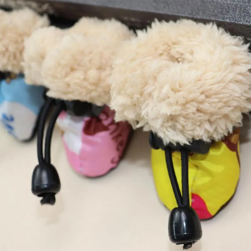Title 4, 4 Pack/Set Dog Winter Warm Shoes Pet Winter R...