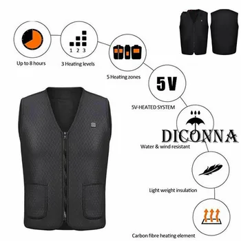 

High Quality USB Heated Warm Vest Women Electric Charging Heating Coat Jacket Clothing Winter Skiing Hiking Camping Fishing Vest