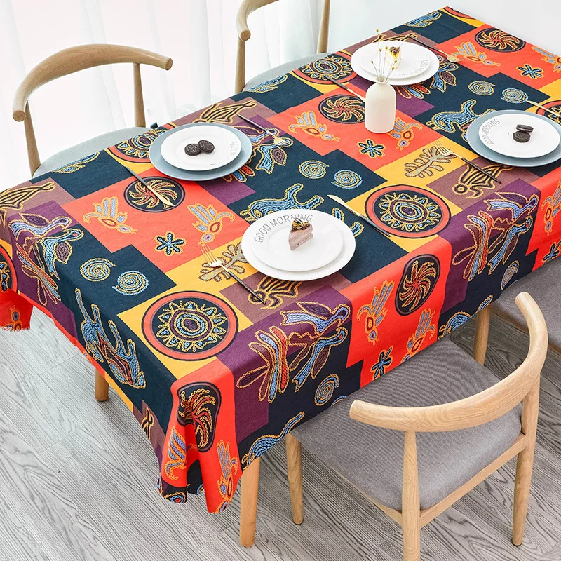 New Ethnic Style Tablecloth Home Living Room Cafe Retro Coffee Table Rectangular Waterproof | Дом и сад