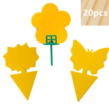 

20pcs Butterfly Flower shape Sticky Fly Board Fruit Flies Bugs Traps Strong Catching Aphid Plant pot decor Garden Pest Control