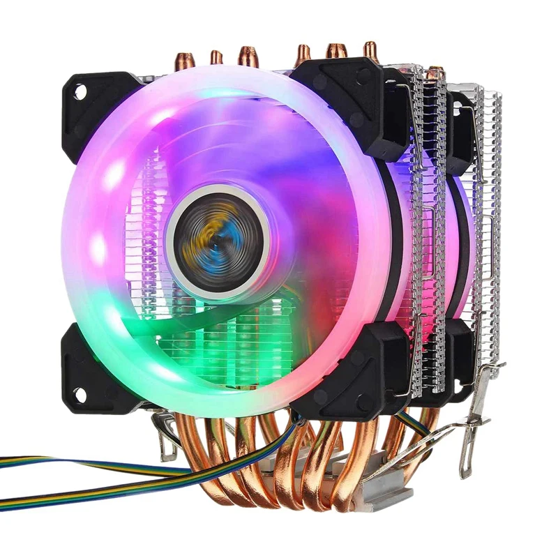 Кулер для процессора 6 тепловых трубок 3 линии Rgb Led охлаждающий вентилятор тихий