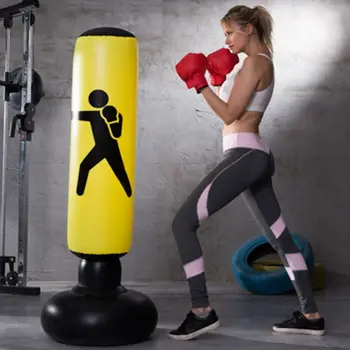 

160cm PVC Foldable Inflatable Boxing Punching Bag Standing Home Gym Fitness Training Tool
