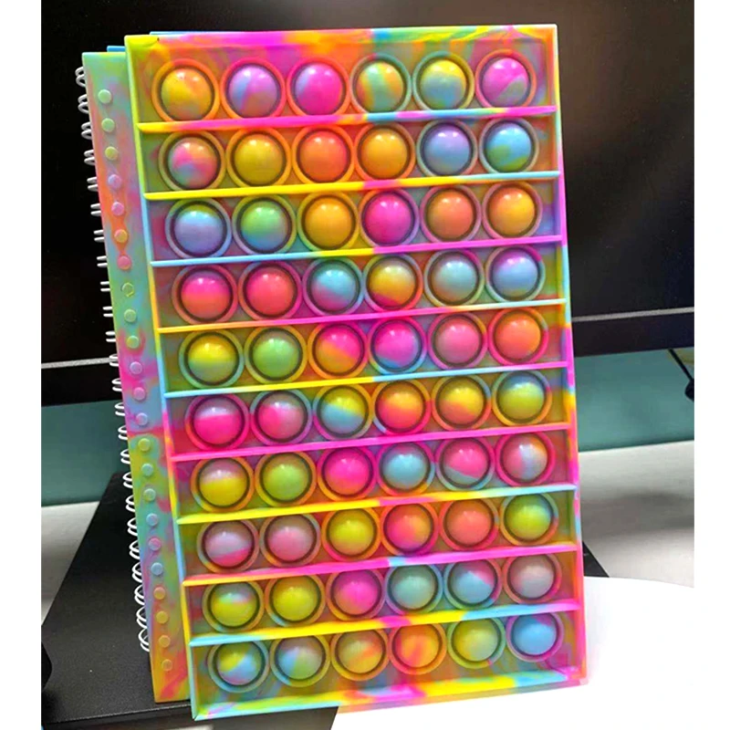 Pop Its Notebooks 50 Pages Lined School Writing Book Fidget Toy Writing Pad Sensory Notebook Kids Notebook Educational Supplies