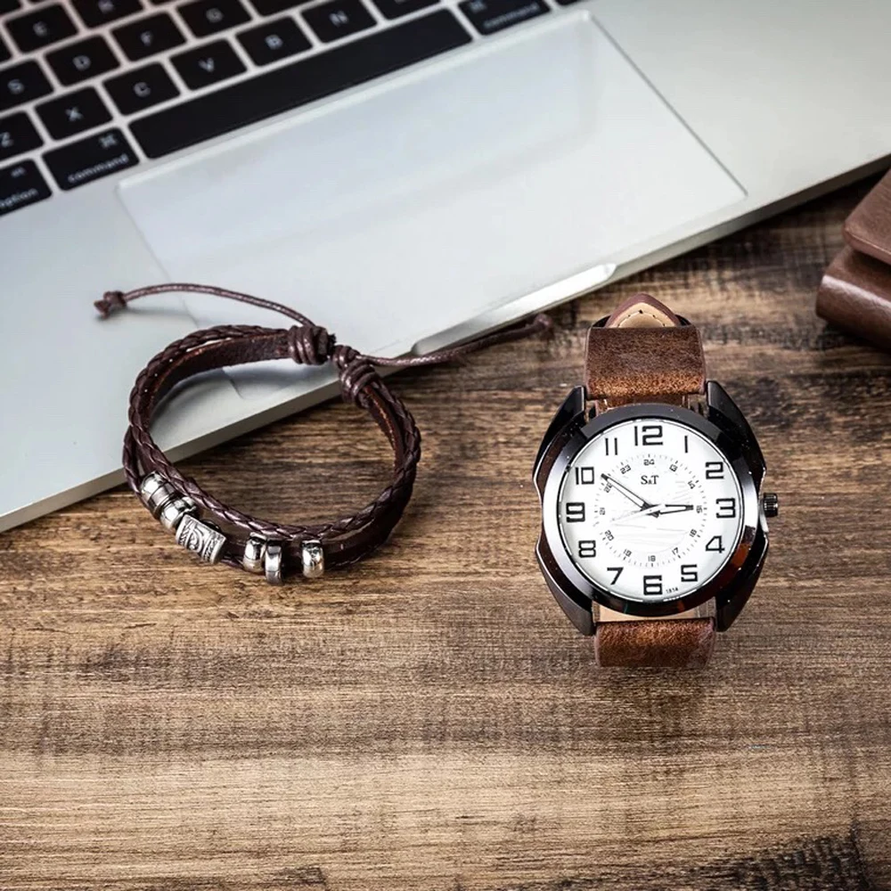 Ensemble Montre Bracelet Tissés - Alliage et Cuir