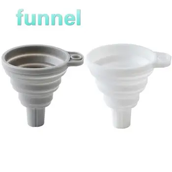 

Mini Silicone Collapsible Foldable Kitchen Funnel Hopper Practical Tool Multi-function Folding Telescopic Funnel Kitchen Tools