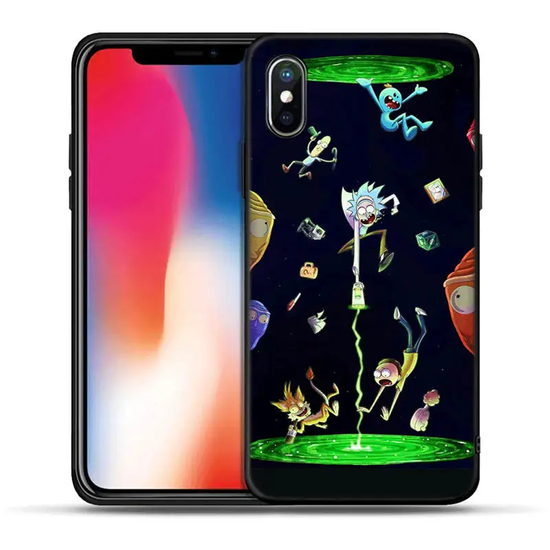 Черный мягкий чехол Rick and Morty с кошкой для iPhone 5S, SE 6 6s 7 8 plus Мягкий силиконовый чехол из ТПУ для iPhone X XR XS MAX Coque Fundas - Цвет: H1368