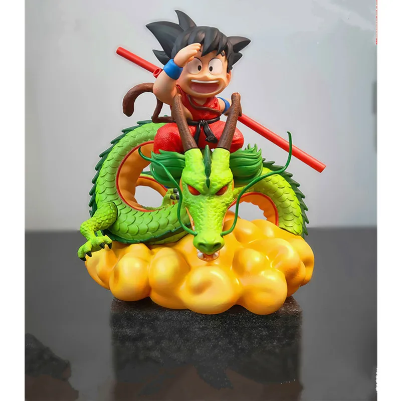 Красный Аниме «Жемчуг дракона» небольшой Son Goku и Shenron супер сайян, «Жемчуг дракона GK статуя ПВХ Рисунок собирать модель игрушка M2103 - Цвет: Красный