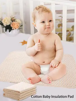 

3pcs Colored Cotton Layer 4 Layer Double-Sided Insulation Pad Waterproof Washable Newborn Cotton Diaper Pad Urine Isolation Pads