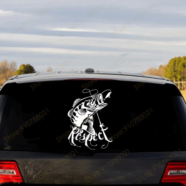 Bass Fish Fishing Car Decals Vinyl Car Window Decoration Sticker Removable  Water Proof Self-adhesive Glass