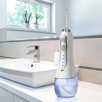 

Oral Irrigator USB Rechargeable Water Flosser Portable Dental Water Jet 300ML Water Tank Waterproof Teeth Cleaner Waterflosser