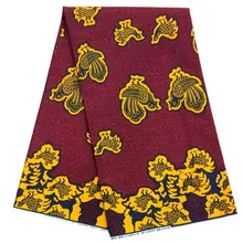 Африканская вощеная ткань принтом в желтом африканском восковом принте ткани Анкара восковая хлопковая ткань для женщин платье 6ayrds