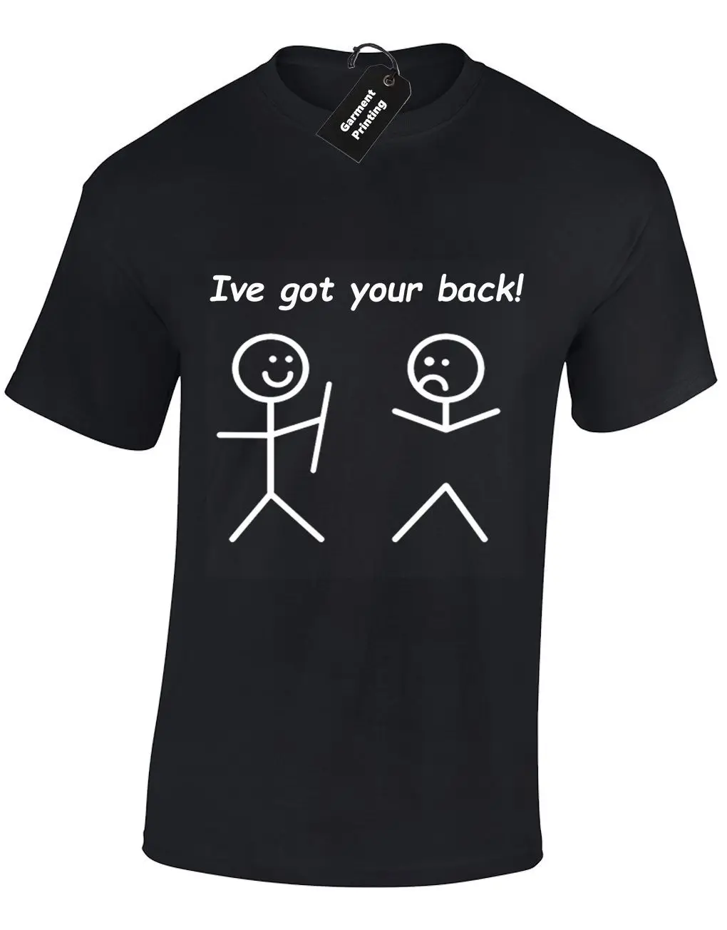 IVE GOT YOUR BACK Мужская футболка с надписью STICKMAN HUMOUR TUMBLR подарок для друга Новая