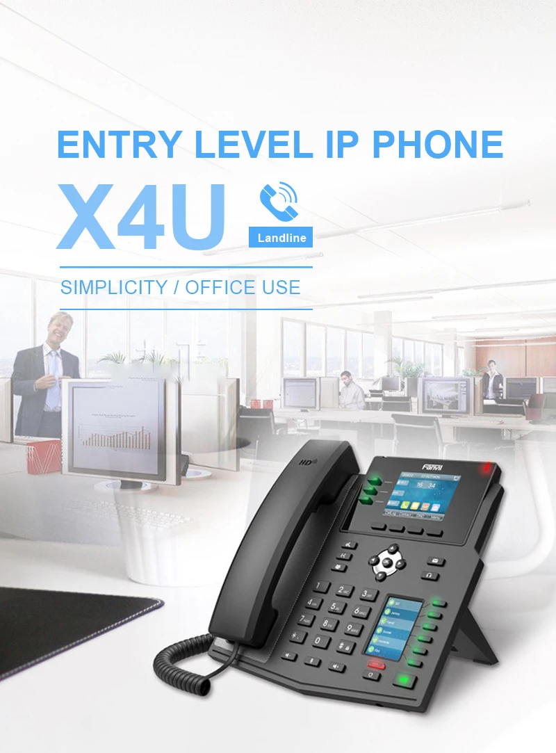 Fanvil X4U IP телефон предприятия Wi-Fi Bluetooth беспроводной телефон Поддержка iP4/IPv6 VoIP телефон предприятия для офиса конференции