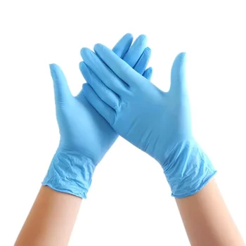 

100/200 Sheet Disposable Gloves Nitrile Gloves Protective Powder-free Waterproof Allergy Free Work Safety Disposable Gloves