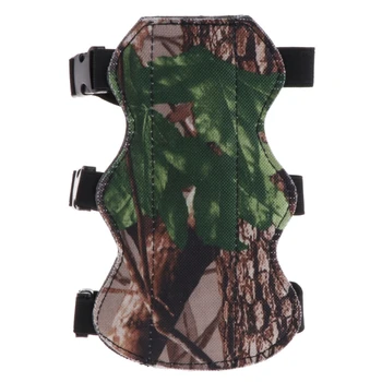 

OOTDTY Archery Arch Forearm Guard Arm Protection 3 Strap Camo Leather Recurve Bow Safe