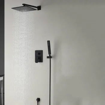 

Yi Yu Dark Dress Cold Hot Water Income Wall Type Shower Flower Mute Black Income Wall Sprinkler Faucet