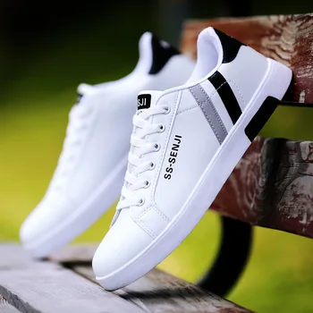 

2020 Spring Designer Men White Flat Shoes Lace-up Comfortable Sneaker for Male Tenis Masculino Top Quality Men Zapatillas