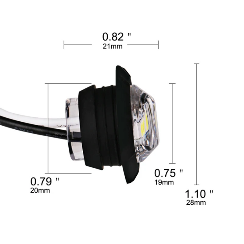 12V 10 шт Мини-12/24 V 1 ''круглые желтые светодиоды спереди и сзади Боковые указатели поворота Габаритные фары для грузовика шина прицепа в байкерском стиле