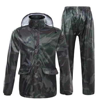 

New Fashion Overall Rainsuit For Men Polyester Camouflage Adult Split Winter Raincoats Waterproof Poncho Man Riding Rain Suits