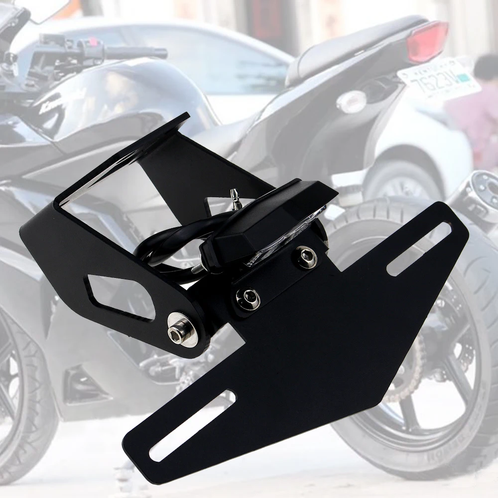 

For KAWASAKI Ninja 400 Z400 2018 2019 Motorcycle Rear Tail Tidy Aluminum License Plate Holder Fender Eliminator Kit Black 1 Set
