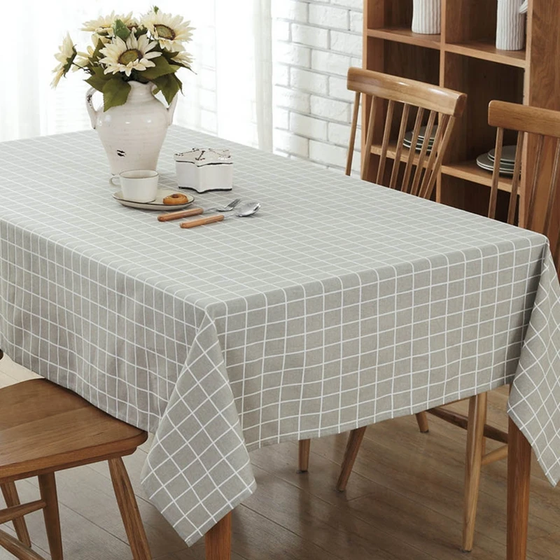 Waterproof Oil-proof Tablecloths Rectangular Tablecloth Printed Lattice Dining Tablecloths Anti-scalding Tabl Cover Table Cloth