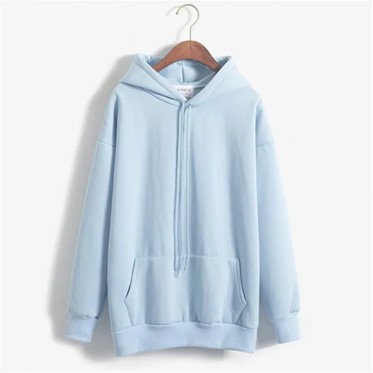 light blue Лидер продаж, модная Женская толстовка с капюшоном, женские толстовки с капюшоном, топы с длинными рукавами, футболки, Feamale, толстовка, одежда Ss129 - Цвет: light blue