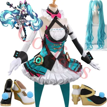 

Vocaloid Hatsune Miku Magical Mirai Circus Dress Uniform Outfit Anime Miku Cosplay Costumes Hatsune Miku Wig VOCALOID Blue Hairs