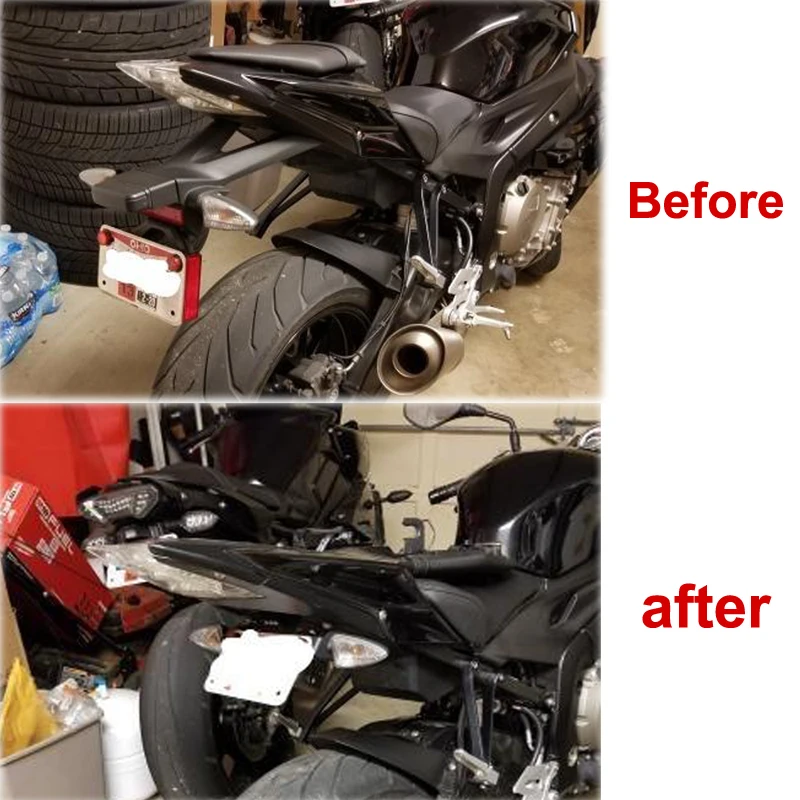 License Plate Holder Motorcycle License Plate Holder For BMW S1000RR 2010-S1000R 2014-20 HP4 2009-2014 Motorcycle Rear Tail Tidy License Plate Holder Fender Eliminator kit