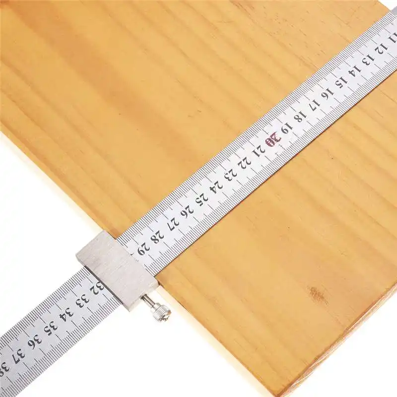 

28mm Width Stainless Steel Straight Ruler 0-50/60cm Length With Locking Stop Line Locator for Woodworking Measuring Tool