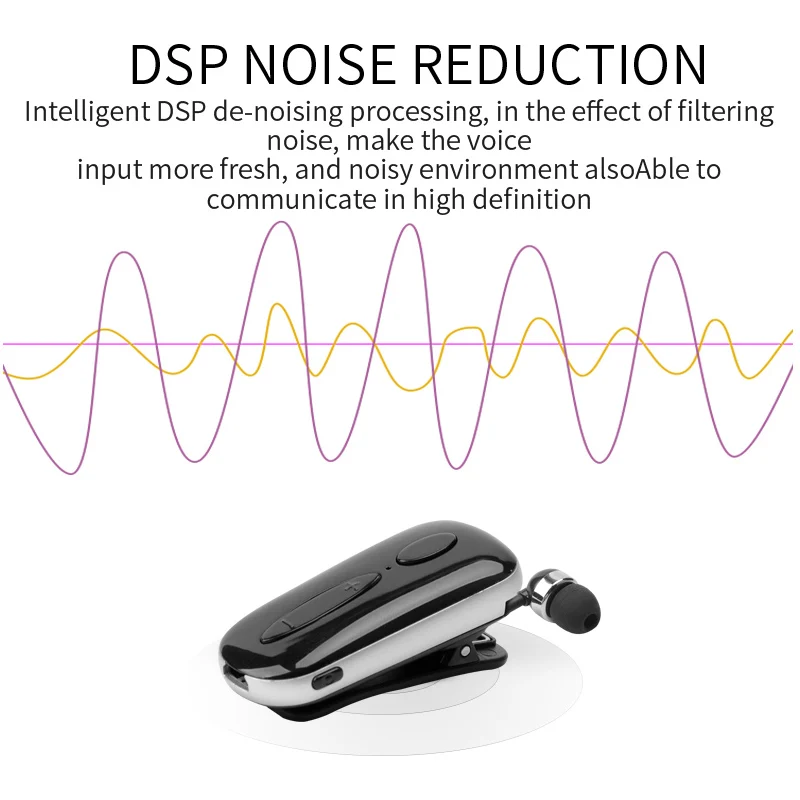 K36 Pull Cord Retractable Lavalier Earplugs Business Universal Bluetooth Headset Super Small Invisible