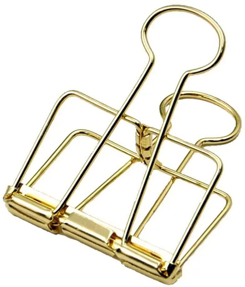 10Pcs Retro Metal Hollow Out Binder Clip Invoice Bill Clip Decorative Paper Clips for Office Home School Use ( Small )