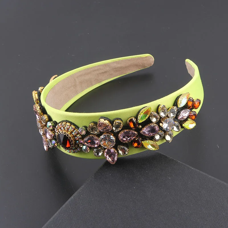 Baroque Colorful Rhinestone Headband Ladies Prom Party Travel Hair Accessories 873