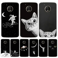 Космическая Луна милые кошки чехол для телефона для Motorola Moto G7 G6 G5S G5 E4 Plus G4 E5 Play power EU Подарочный чехол с рисунком