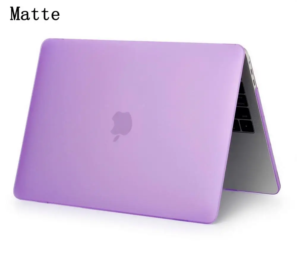 Чехол для ноутбука Apple MacBook Air Pro retina 11,6 12 13,3 15,4 дюймов для New Air Pro 13 A1466 A1932 A1989 A2159 с сенсорной панелью ID - Цвет: Matte  Purple