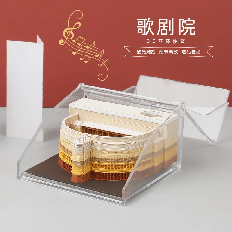 3D 메모 패드 Led 조명 참신 유명한 영화 빌딩 블록 3D 노트 패드 해리 디자인 생일 선물
