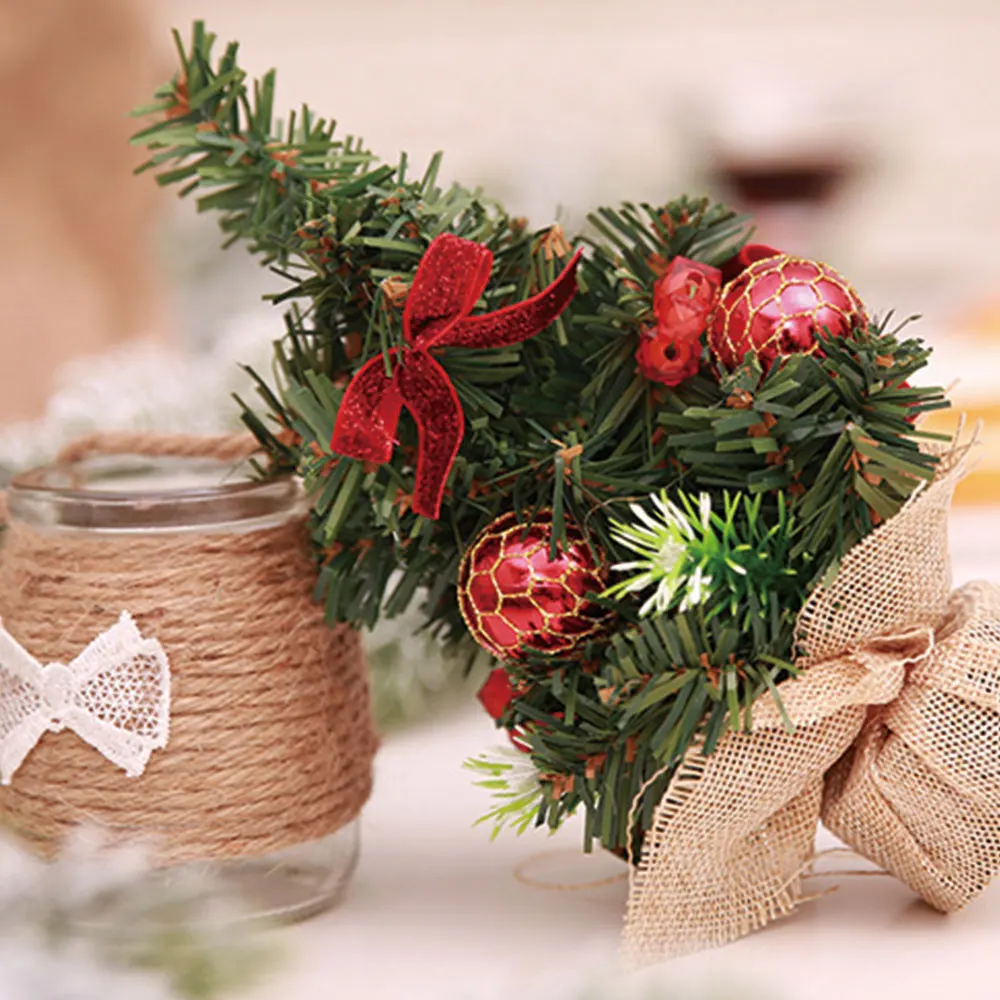

Mini Small Christmas Tree Decoration Small Christmas Tree Christmas Desktop Decoration Linen Small Tree Bright Cloth Small Tree