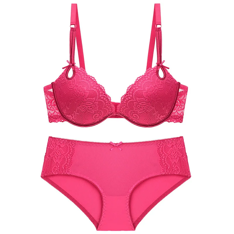 

Lace Bra Briefs Set Push Up Lingerie Bras For Women Sexy Brassiere Ultrathin Cup Comfort Panties Bralette Underwear #F